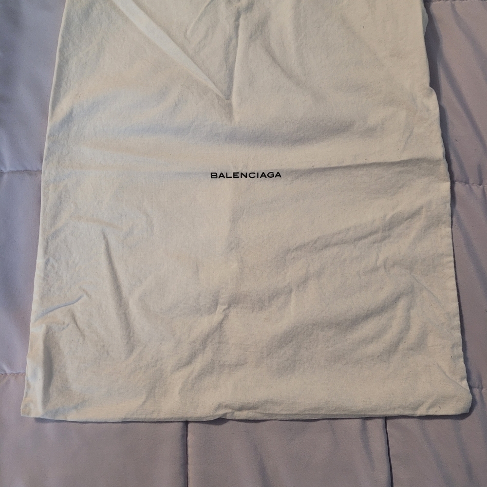 Balenciaga Dust Bag Cover White Cotton Drawstring 14x16